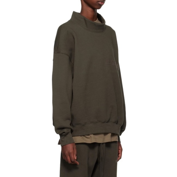 FEAR OF GOD ESSENTIALS Gray Mock Neck Sweatshirt - Picture 2 of 5